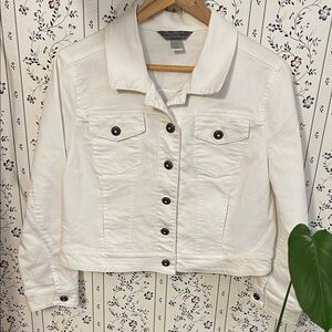 Christopher & Banks White Denim Jacket